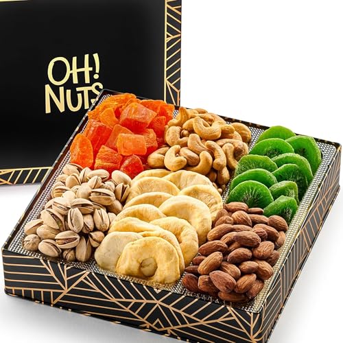 Oh! Nuts Dried Fruit and Nut Gift Basket Tin Assortment
