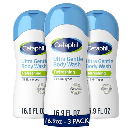 3 Pack Cetaphil Ultra Gentle Body Wash for Sensitive Skin