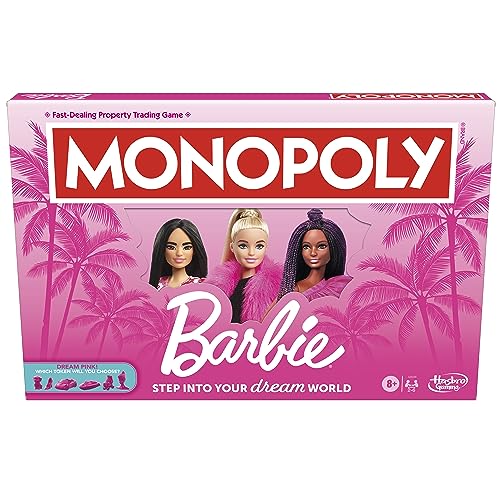 Monopoly Barbie Edition Board Game for Kids and Adults