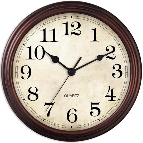 9 Inch Silent Non Ticking Wall Clock Battery Operated