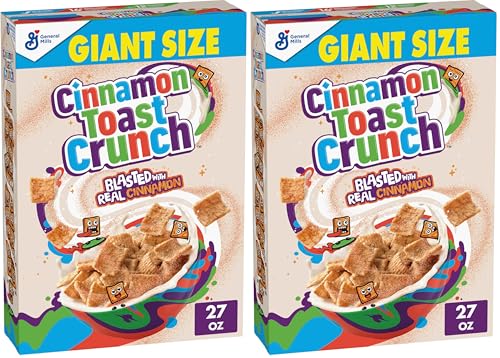 2 Pack Cinnamon Toast Crunch Giant Size Cereal 27oz