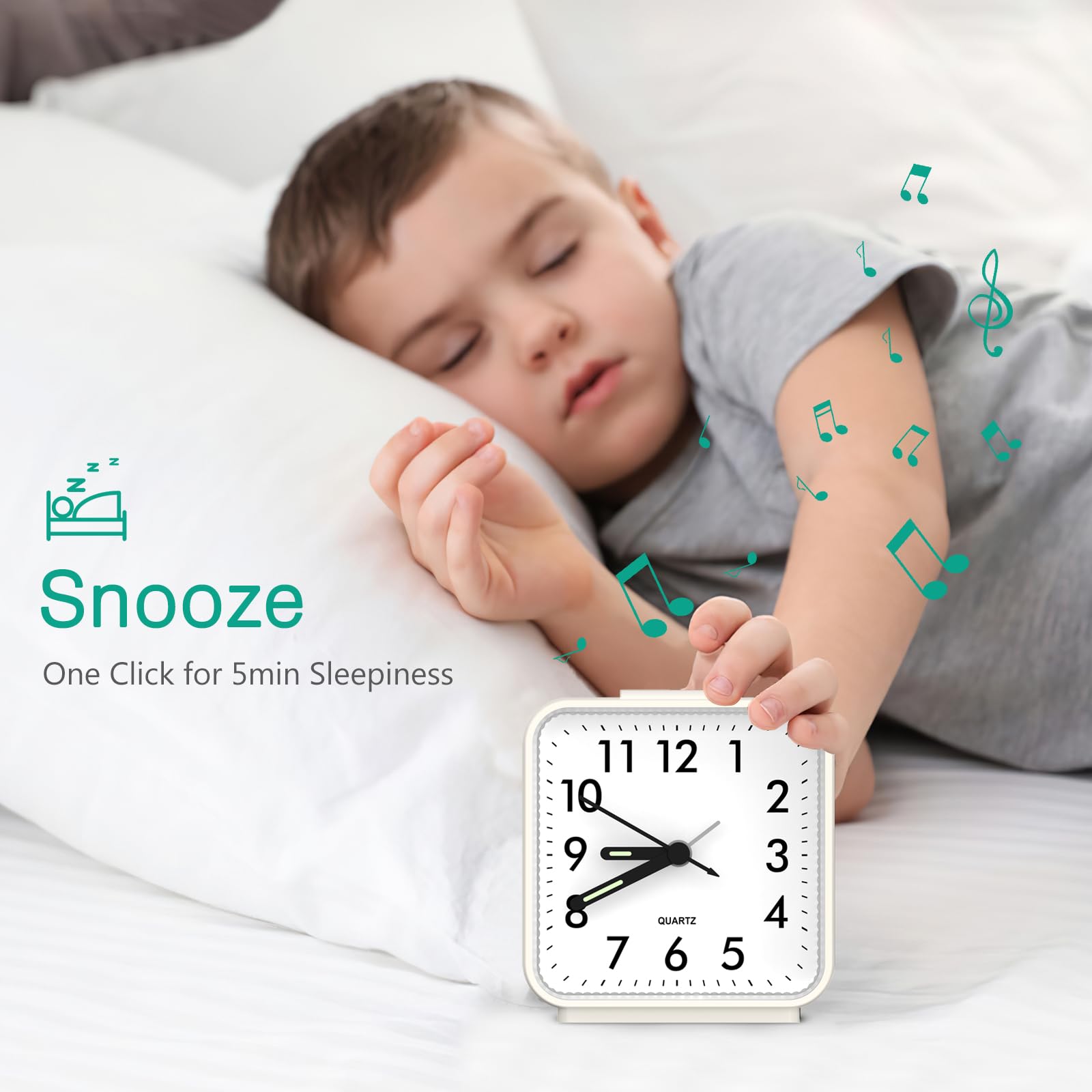 ORIA Battery Operated Analog Alarm Clock