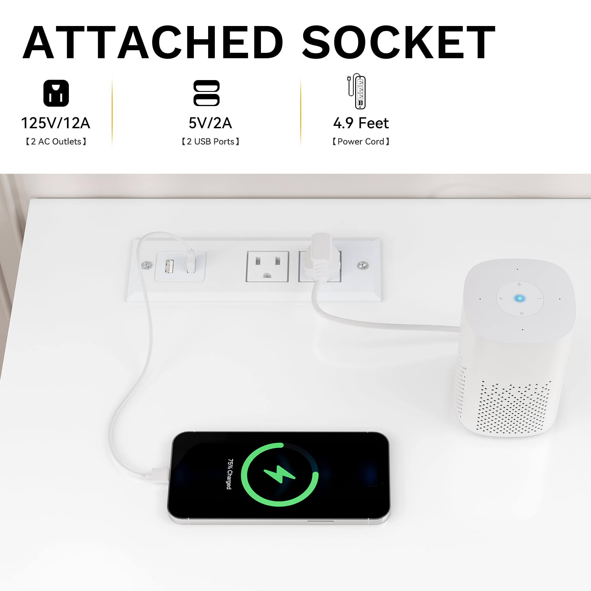 DWVO 6-Drawer Dresser with LED Lights and Charging Station