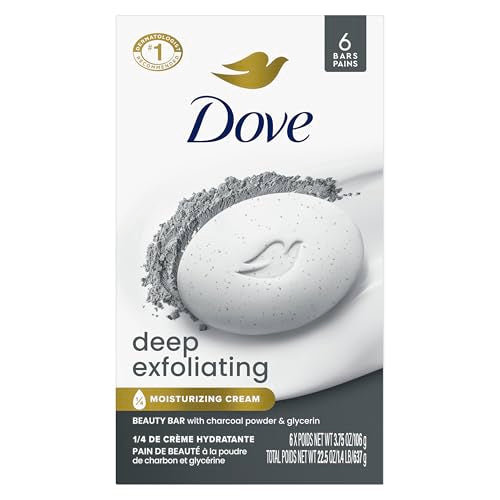 6 Pack Dove Exfoliating Beauty Bar Soap with Charcoal