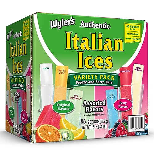 96 Pack Italian Ice Freezer Bars Fat Free Dessert