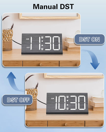 Bomivoi Wooden Digital Alarm Clock with Snooze