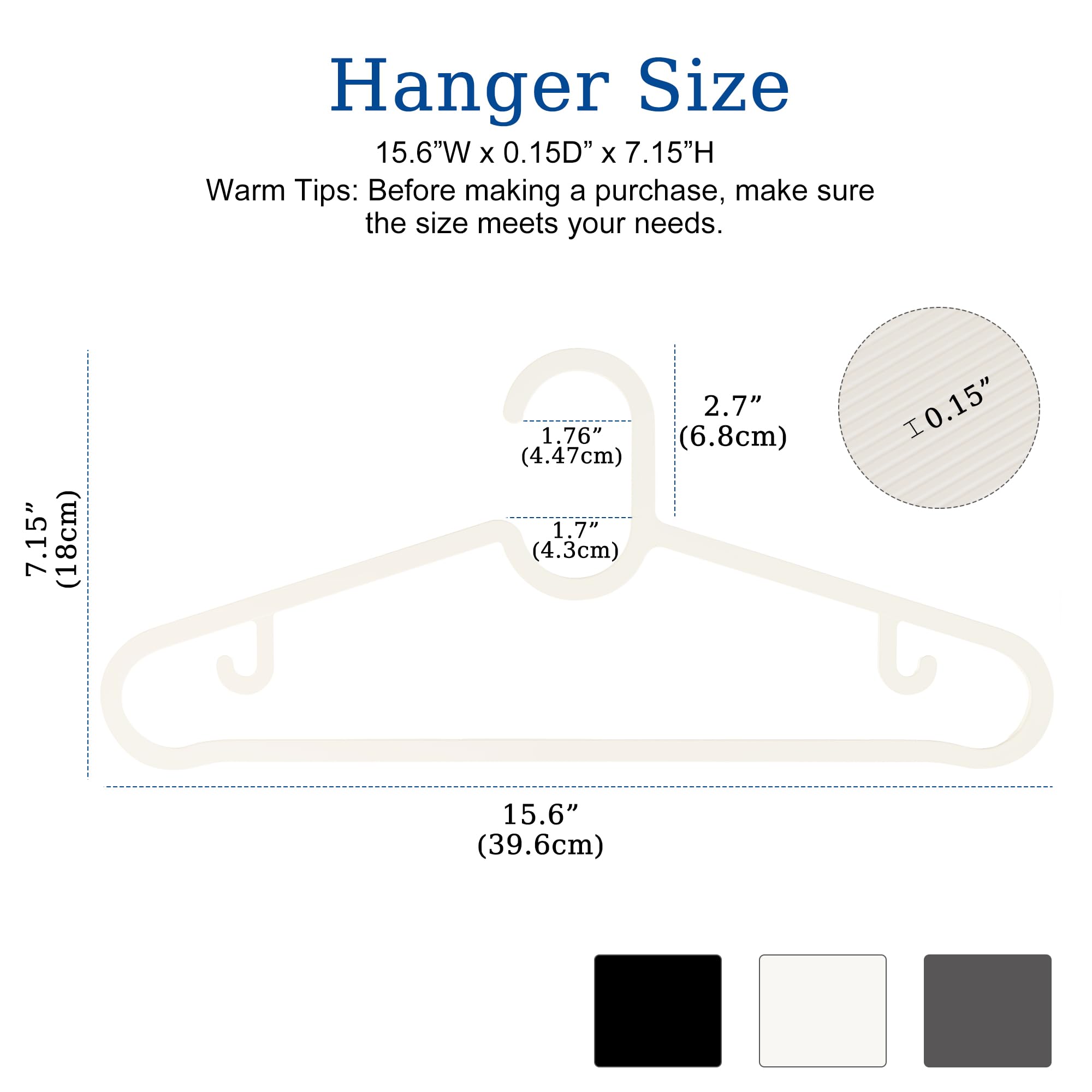 GETORO Non-Slip Heavy Duty Clothes Hangers 60 Pack