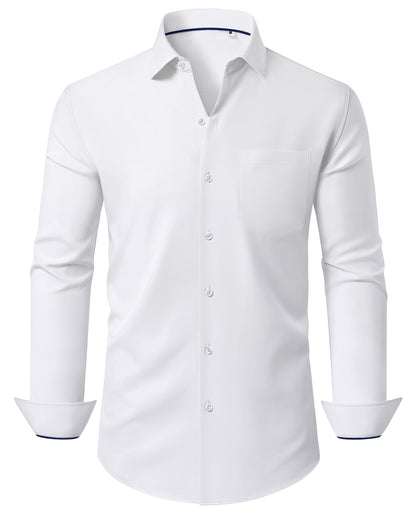 Incfott Men's Long Sleeve Stretch Dress Shirt