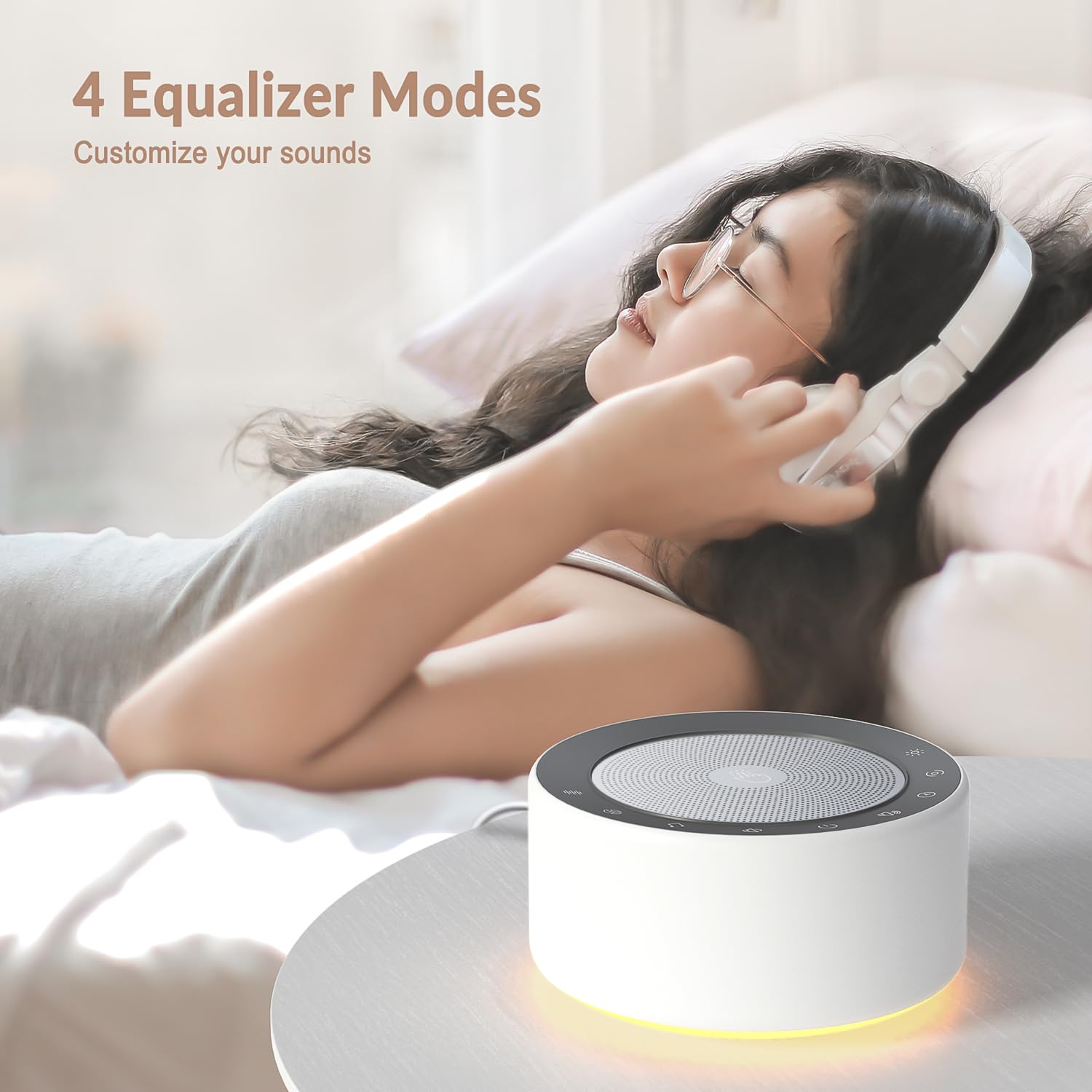 Kipcush White Noise Sound Machine with Night Light