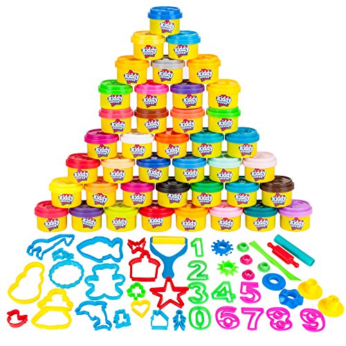 40 Pack Birthday Party Favor Dough with Animal Lids