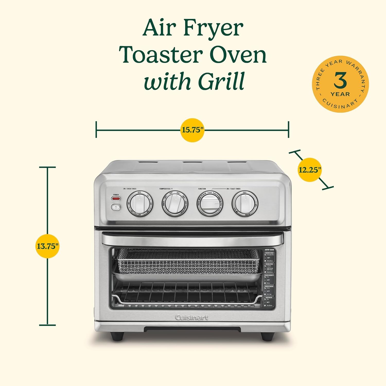 Cuisinart 8-1 Air Fryer Toaster Oven, Stainless Steel