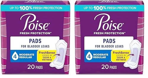2 Pack Poise Incontinence Pads Moderate Absorbency Regular