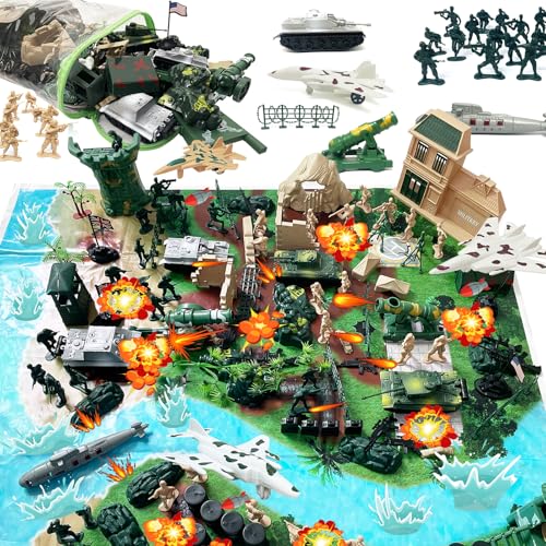 130 Piece Army Men Toy Soldiers Playset for Kids