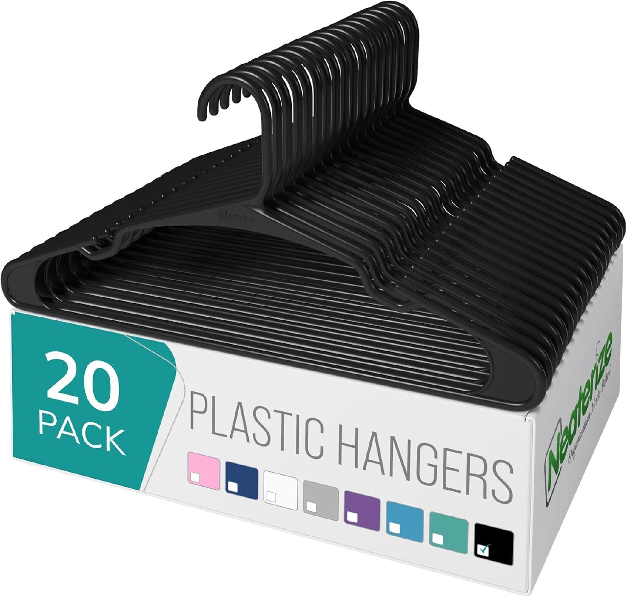 20 Pack Slim Plastic Clothes Hangers for Adults