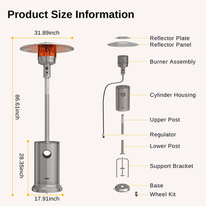 EAST OAK 48,000 BTU Outdoor Patio Heater