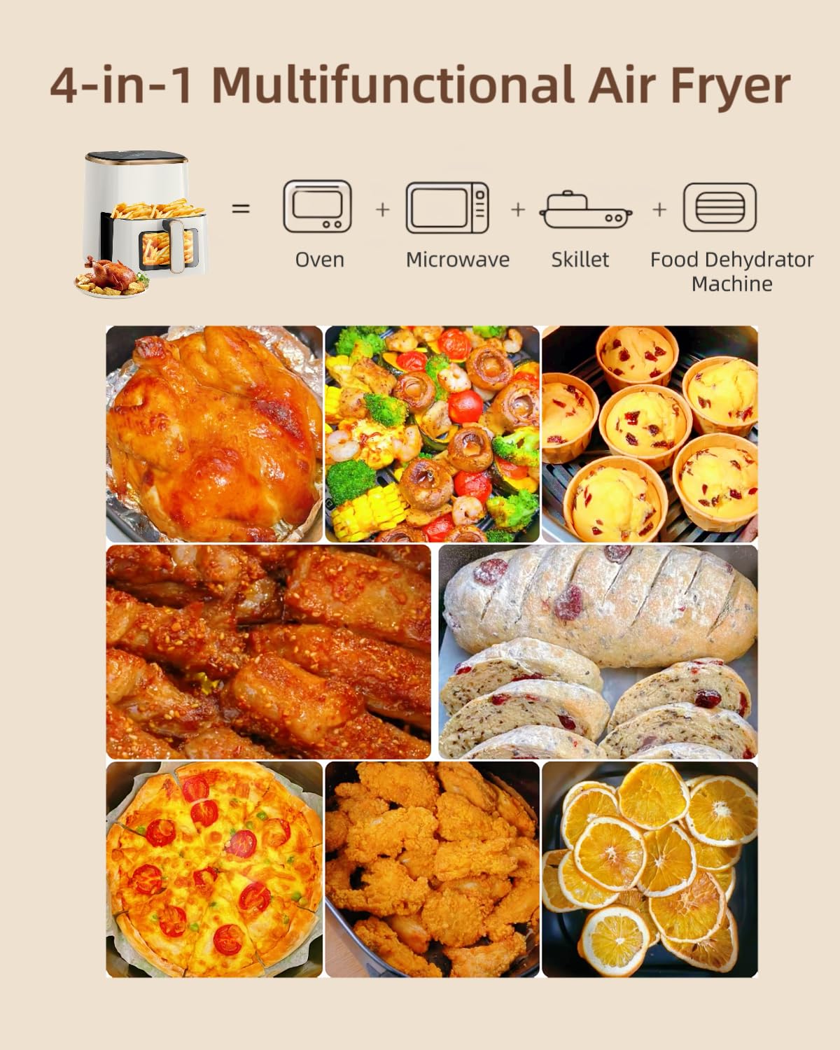 VEWIOR 5.3Qt Air Fryer with Touchscreen