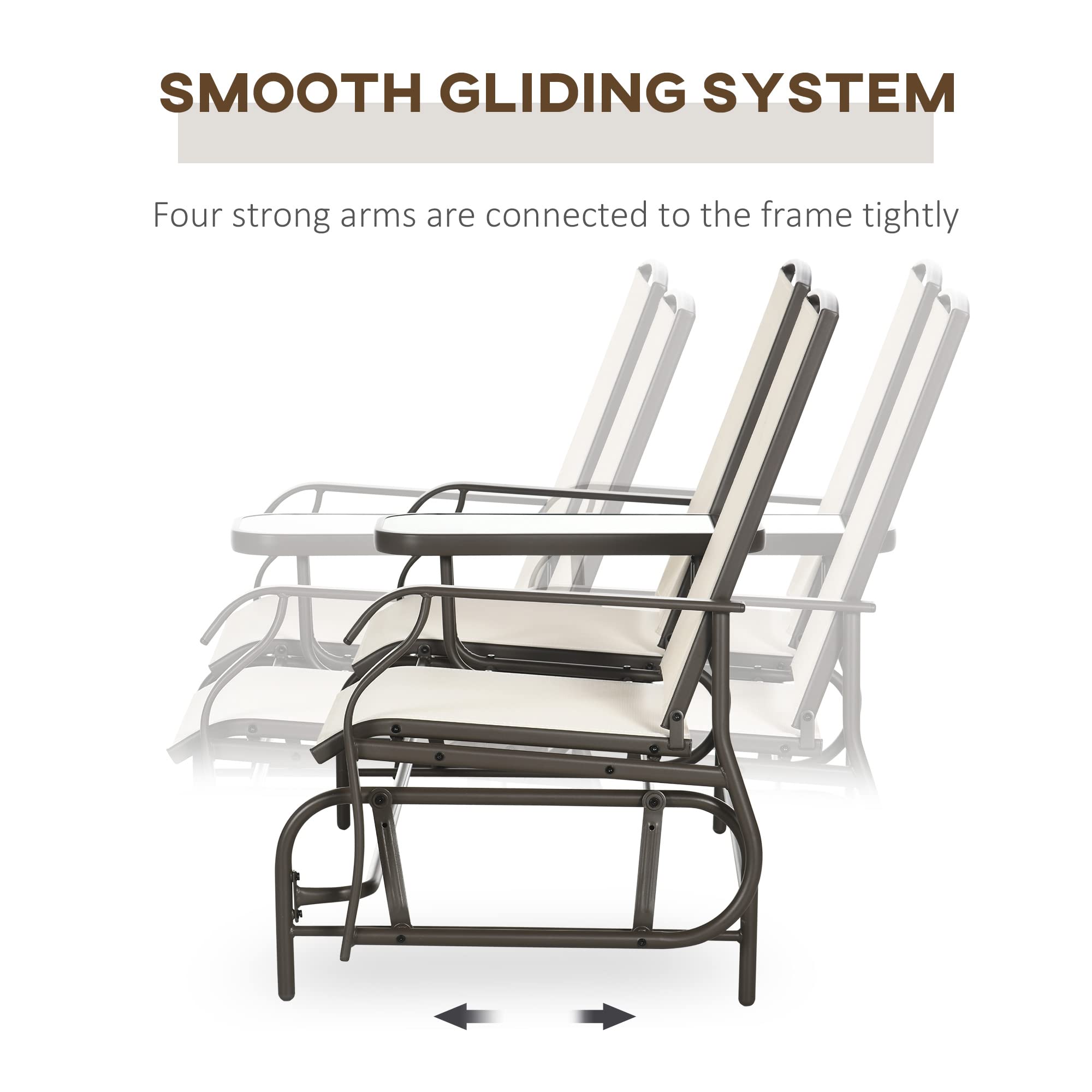 Outsunny Outdoor Glider Bench with Center Table
