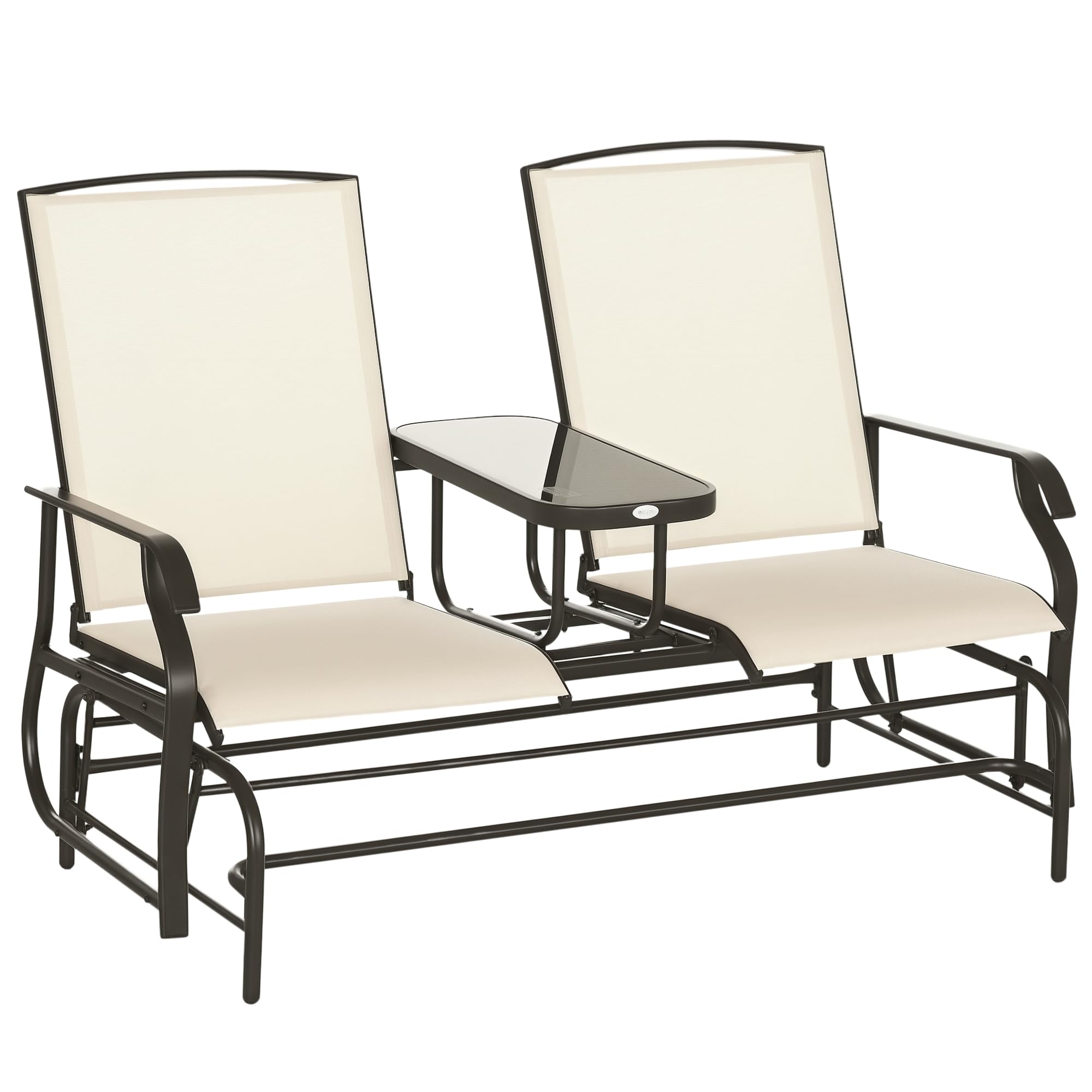 Outsunny Outdoor Glider Bench with Center Table