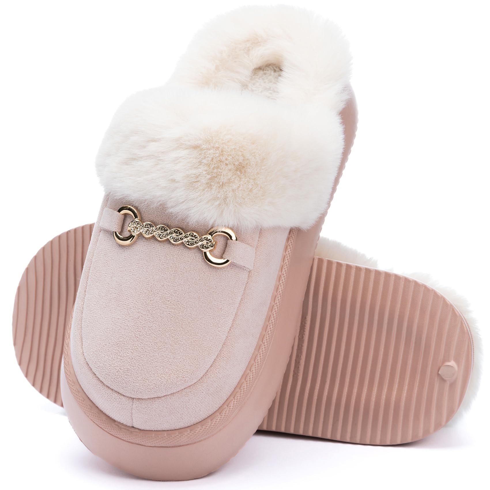 GOEWY Women's Fuzzy Memory Foam Slippers