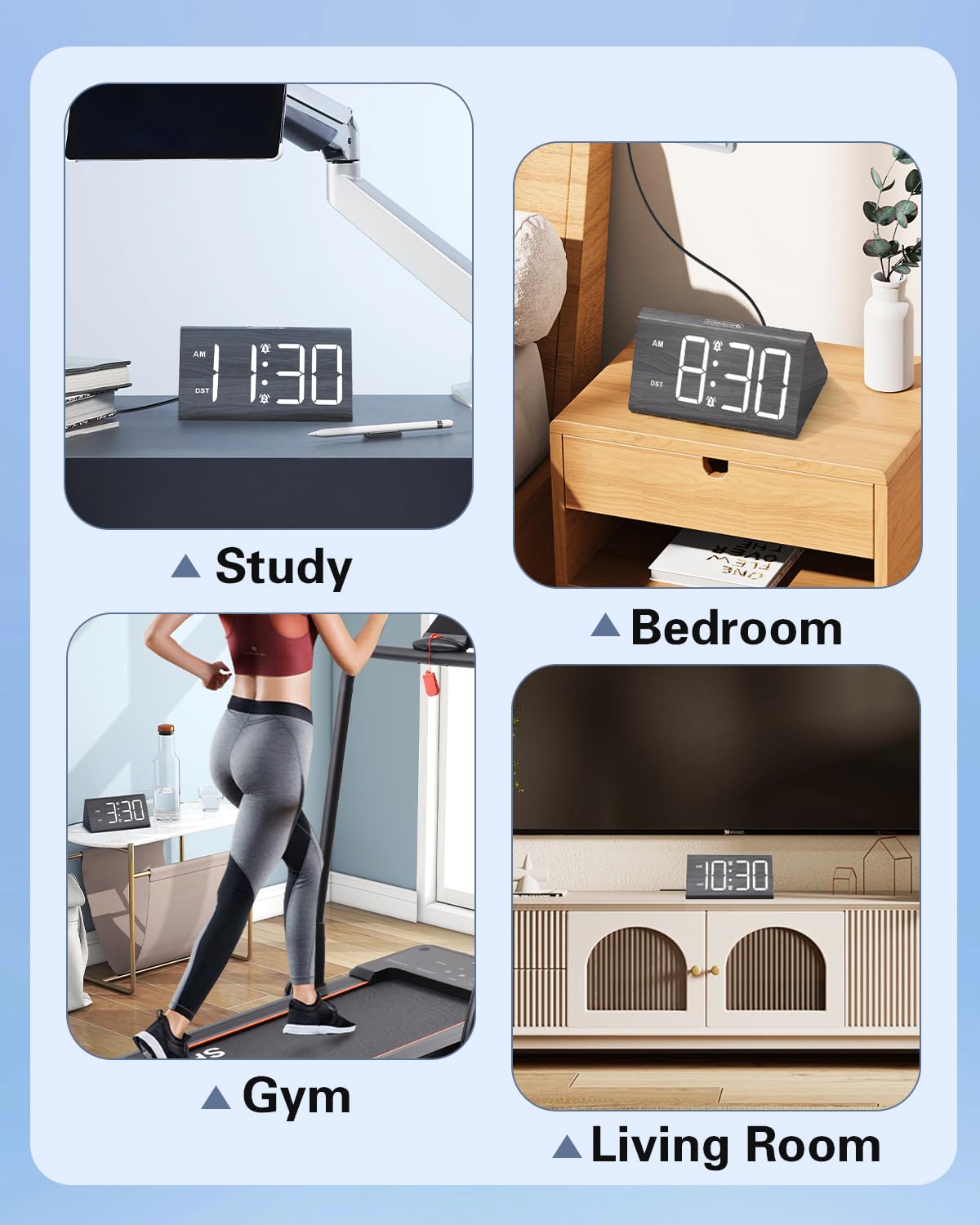 Bomivoi Wooden Digital Alarm Clock with Snooze
