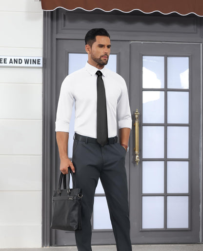 Incfott Men's Long Sleeve Stretch Dress Shirt