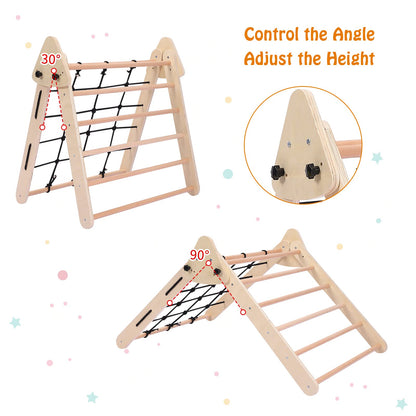 3-in-1 Wooden Toddler Indoor Gym Playset