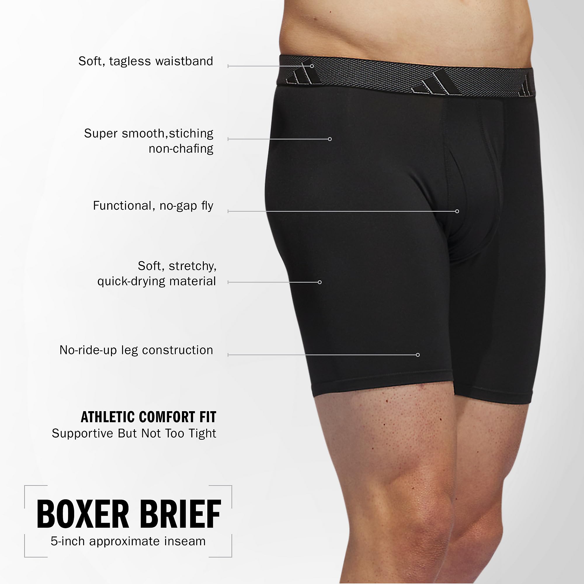 adidas Men's Performance Boxer Briefs 3-Pack