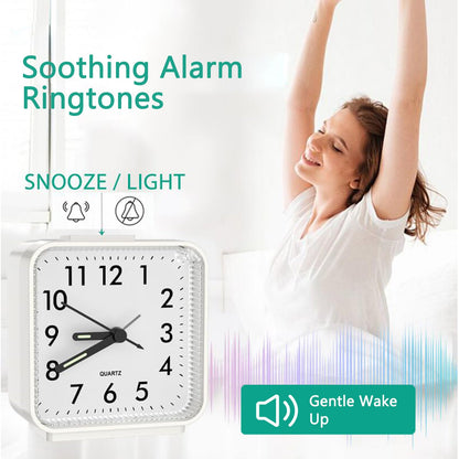 ORIA Battery Operated Analog Alarm Clock
