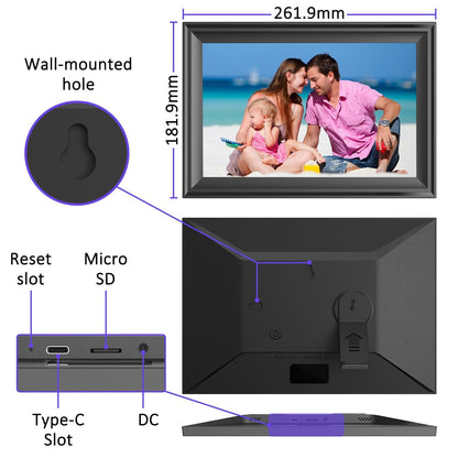 10.1 Inch WiFi Digital Photo Frame - Black