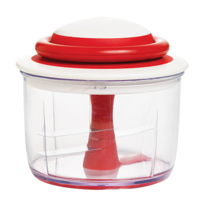 Chef'n VeggiChop Hand-Powered Food Chopper, Cherry
