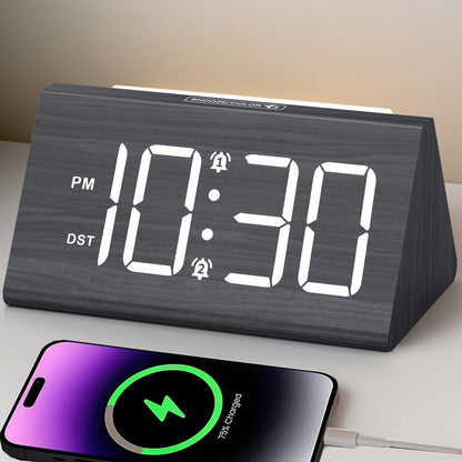 Bomivoi Wooden Digital Alarm Clock with Snooze