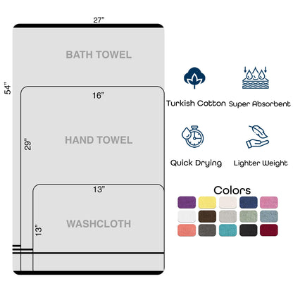 Hawmam Linen 6-Piece Turkish Cotton Bath Towel Set