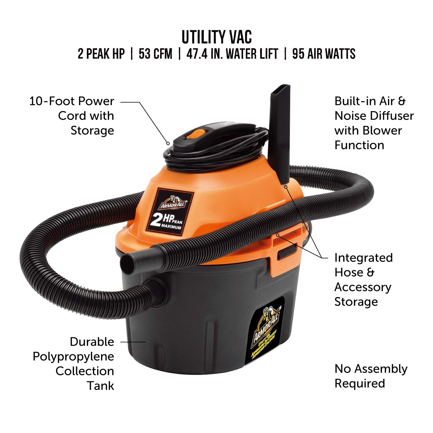 Armor All 2.5 Gallon Wet/Dry Vacuum Cleaner