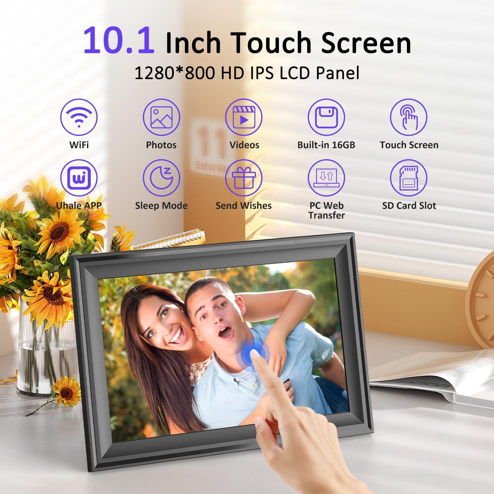 10.1 Inch WiFi Digital Photo Frame - Black