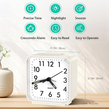 ORIA Battery Operated Analog Alarm Clock
