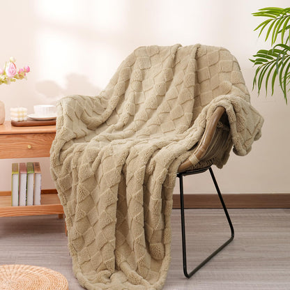 Ultra Soft Fleece Throw Blanket - Pale Khaki