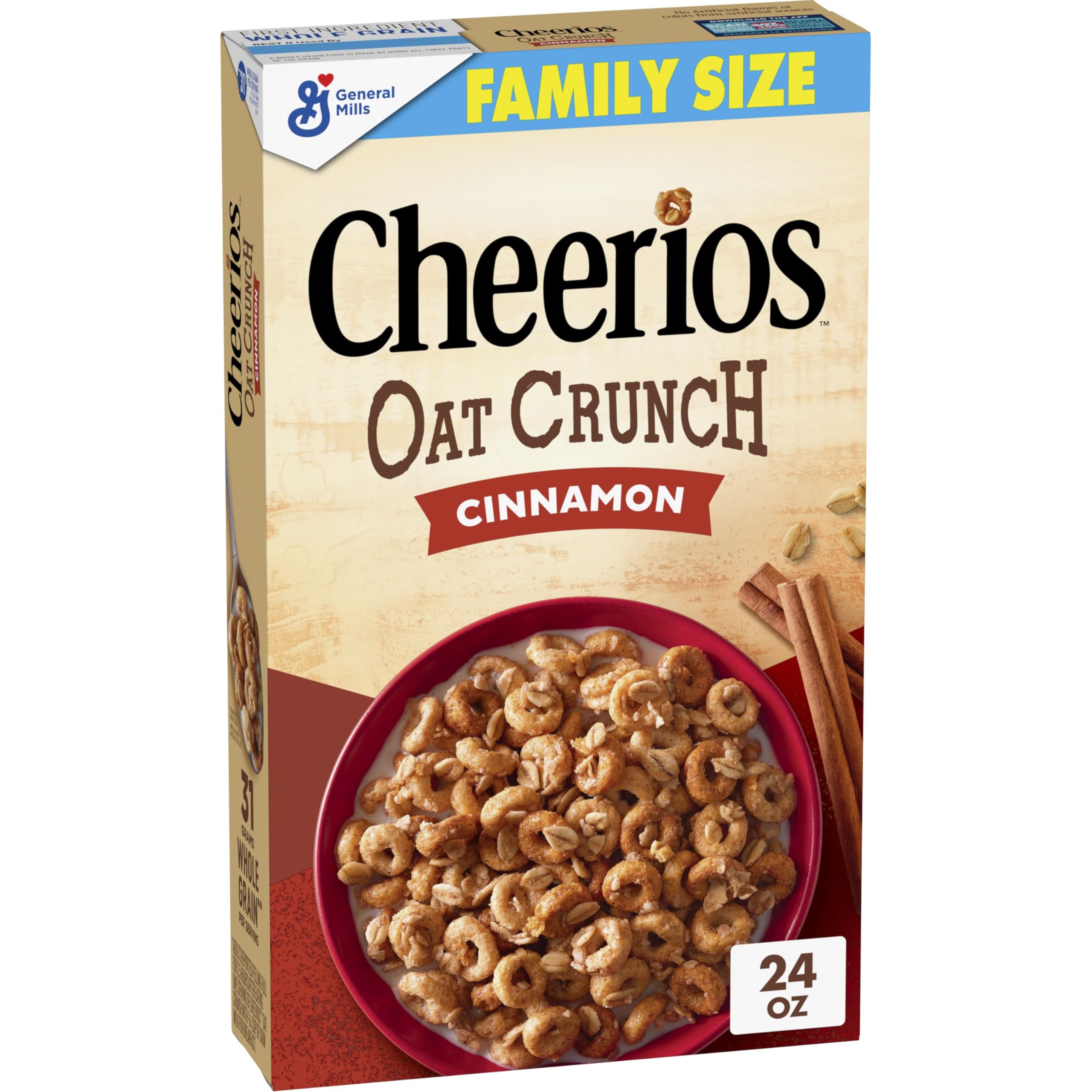 Cheerios Oat Crunch Cinnamon Breakfast Cereal