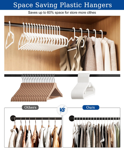 GETORO Non-Slip Heavy Duty Clothes Hangers 60 Pack