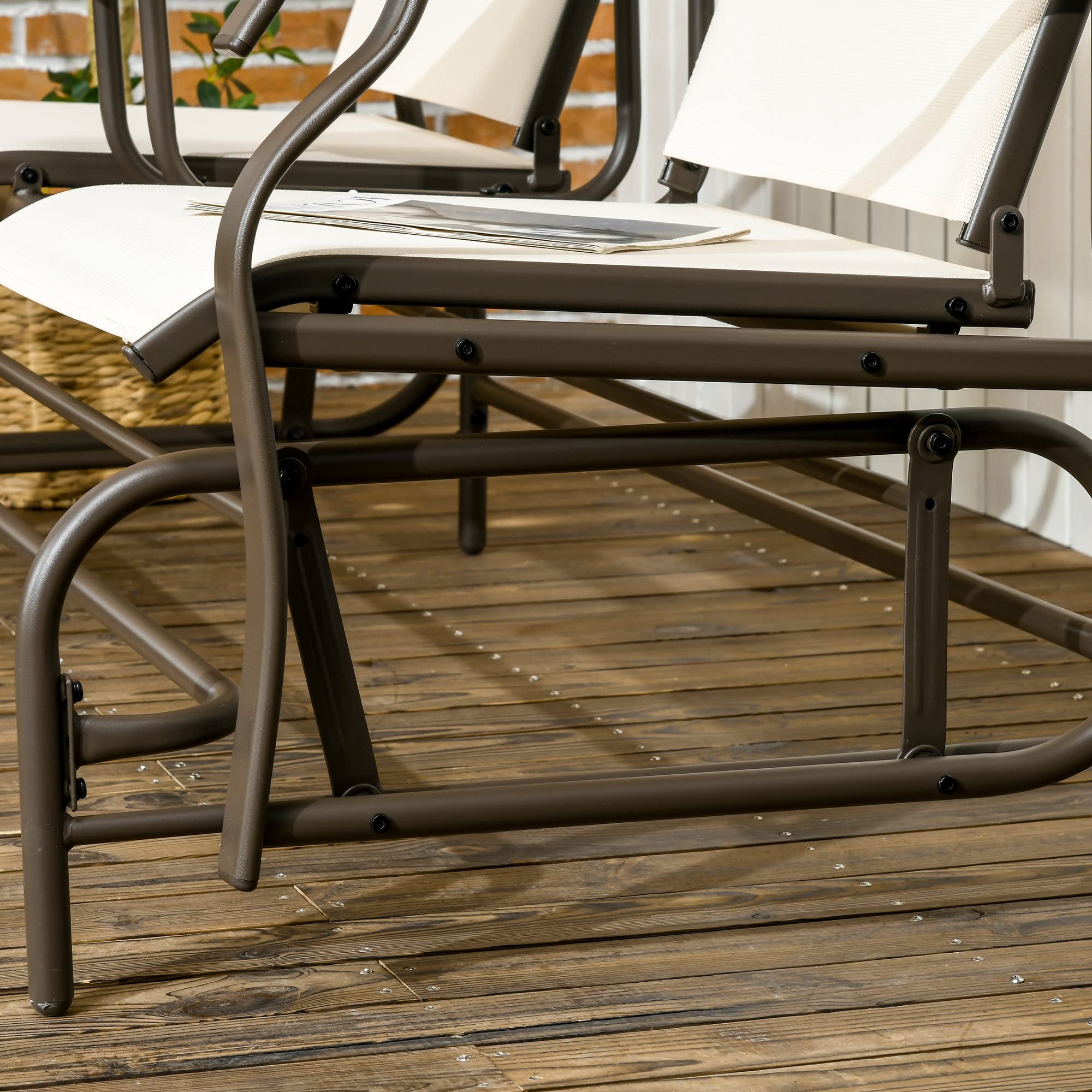 Outsunny Outdoor Glider Bench with Center Table