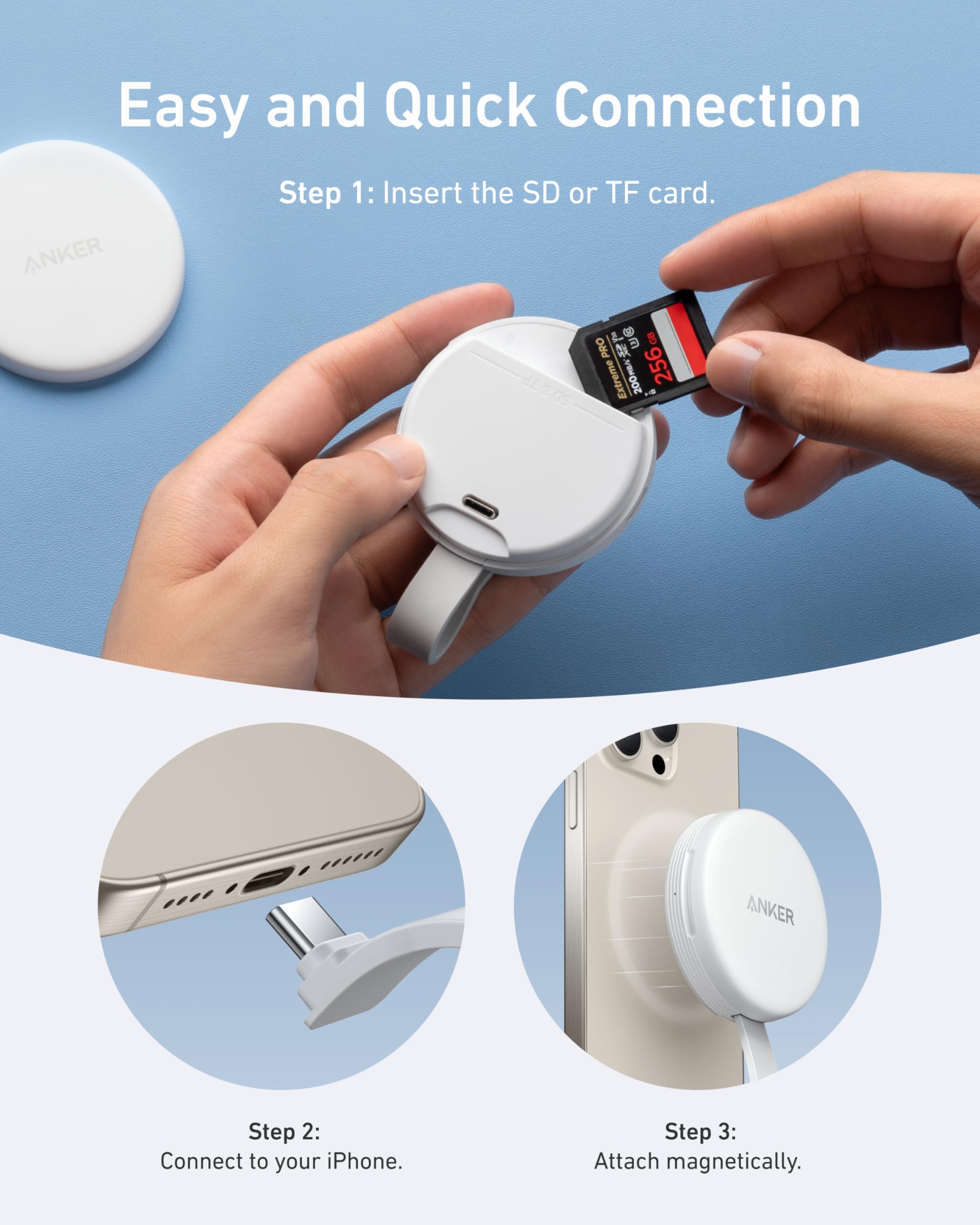 Anker USB-C SD Card Reader with Built-in Cable