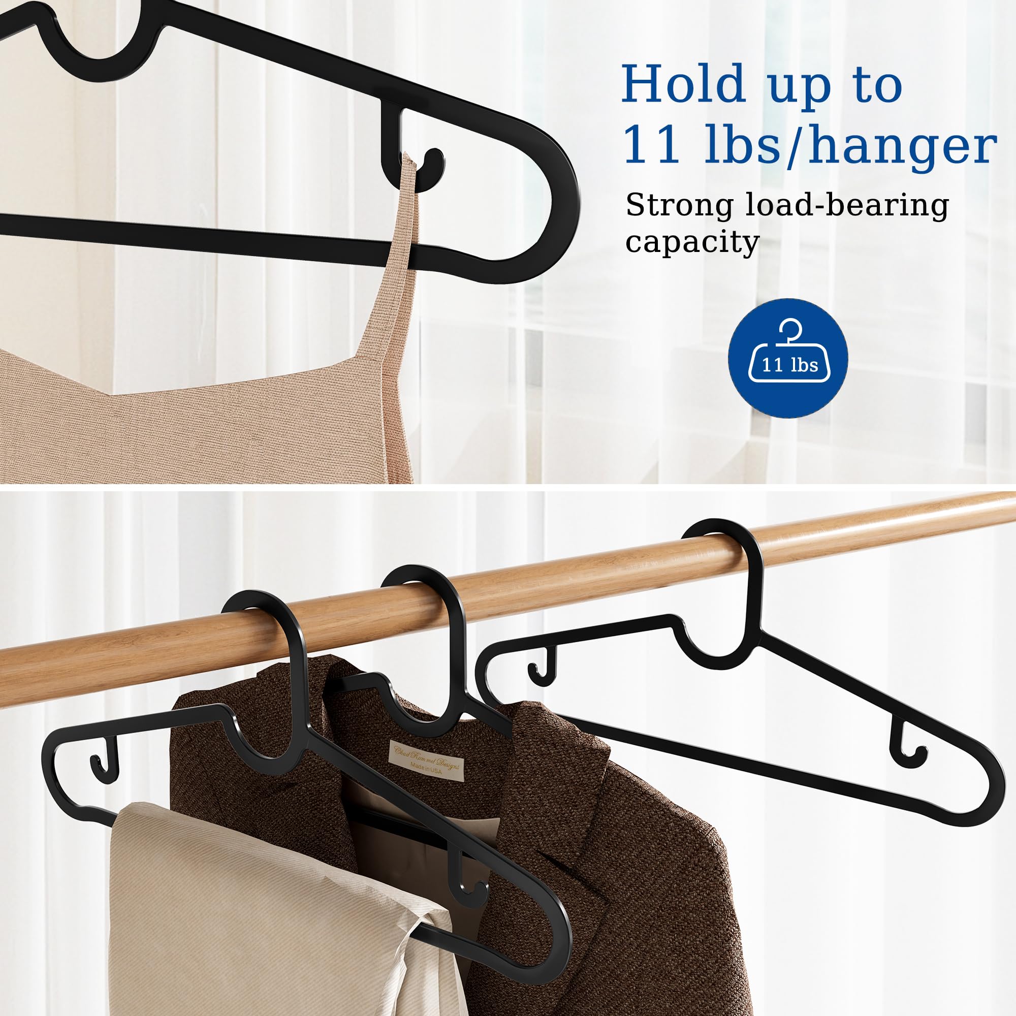 GETORO 50 Pack Velvet Non-Slip Hangers + 10 Plastic Hangers