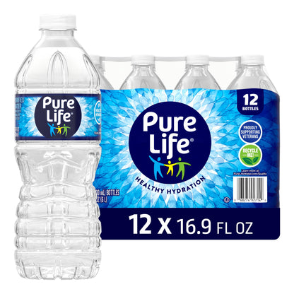 Pure Life 16.9 Fl Oz Bottled Water Pack of 12