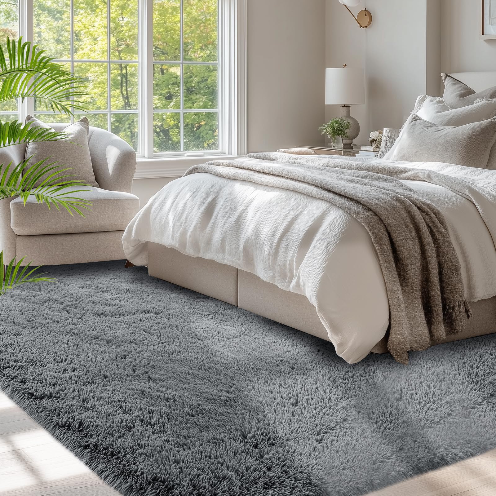 Fluffy 5x7 Shag Rug for Bedroom Decor
