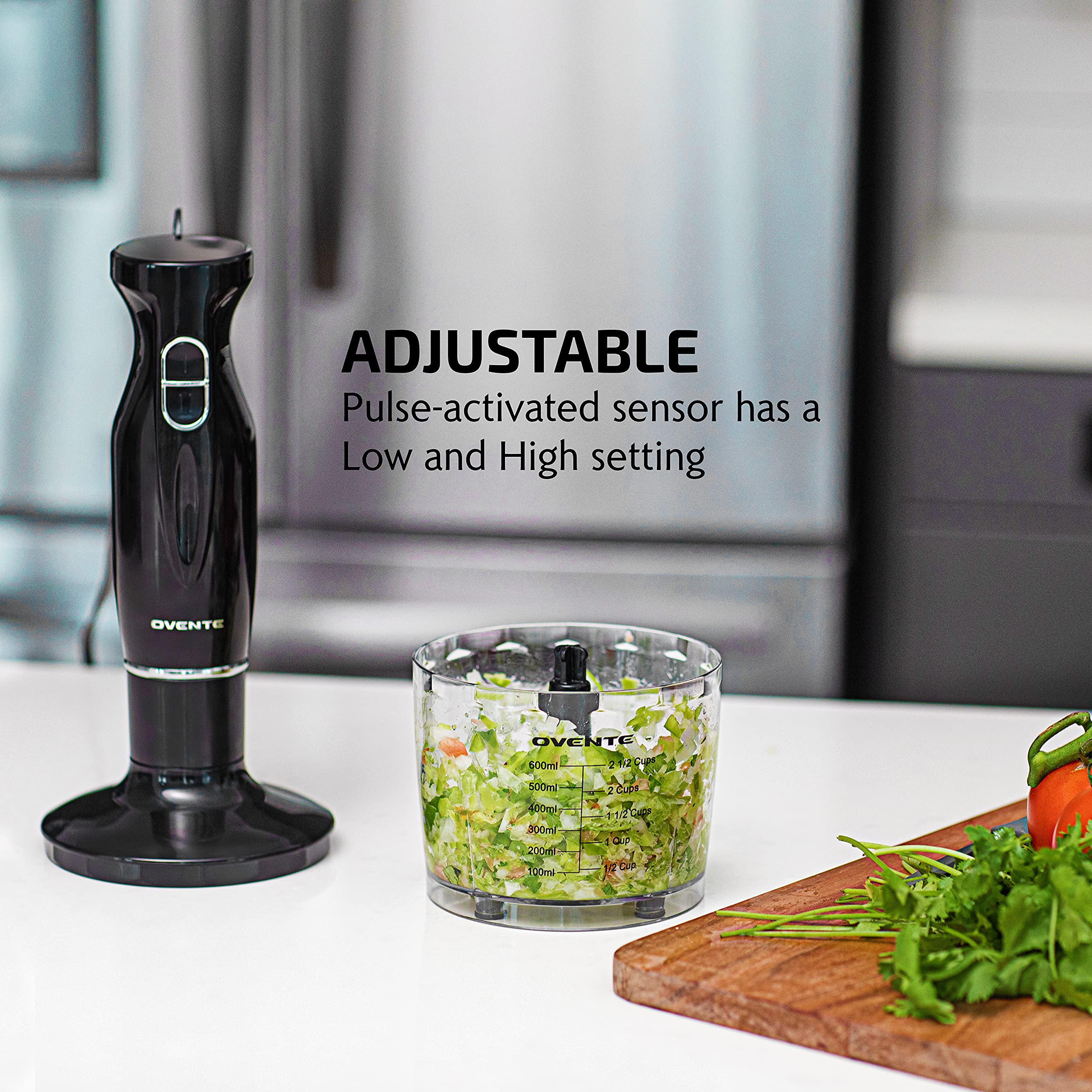 OVENTE 300W Immersion Hand Blender Set with Whisk