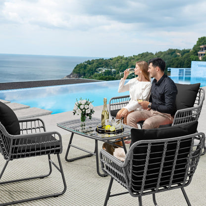 YITAHOME 4-Piece Wicker Patio Furniture Set
