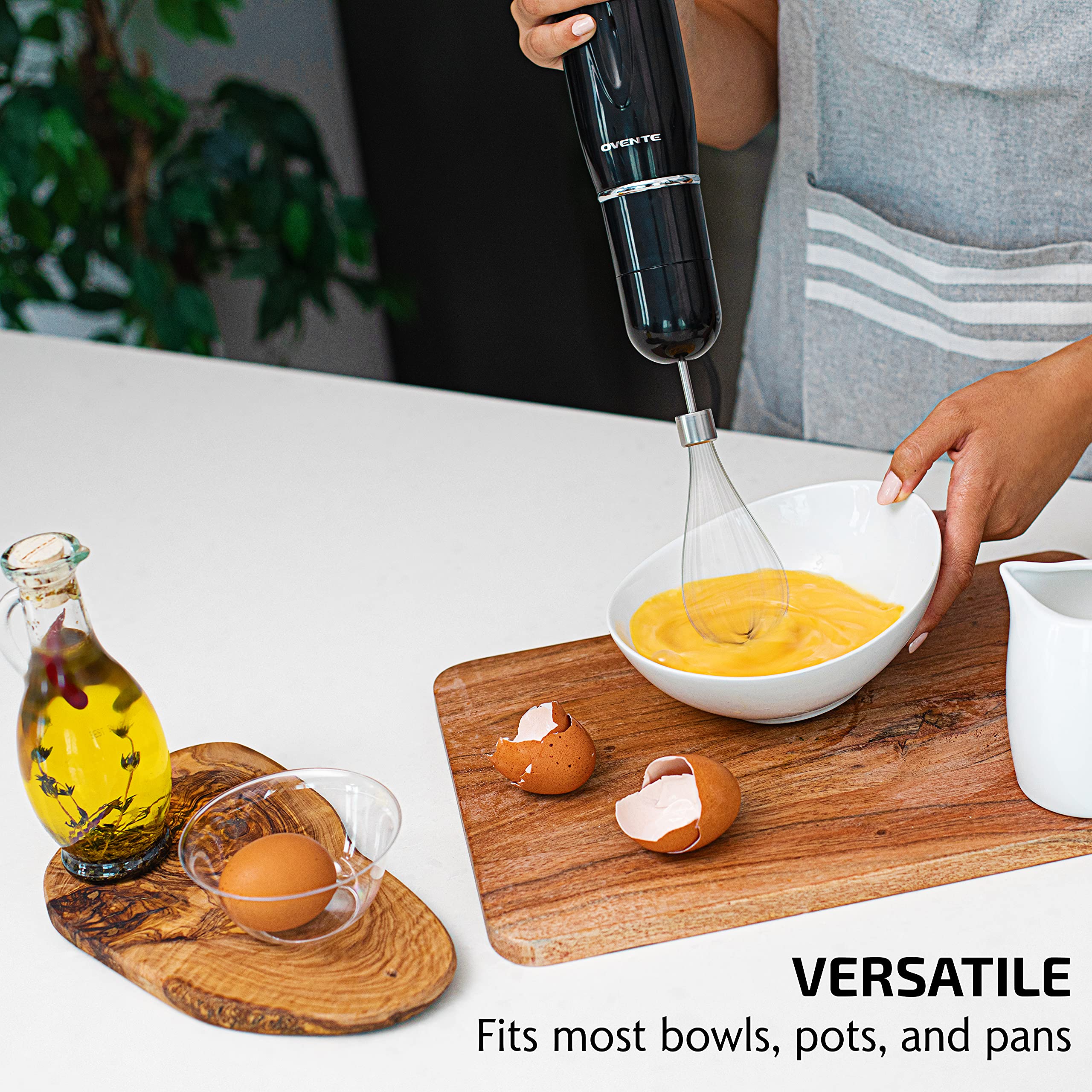 OVENTE 300W Immersion Hand Blender Set with Whisk