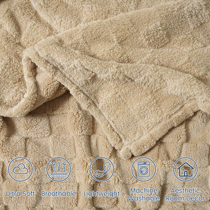 Ultra Soft Fleece Throw Blanket - Pale Khaki