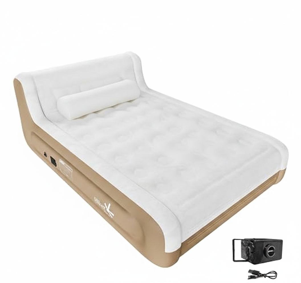 Queen Air Mattress with Rechargeable Built-In Pump