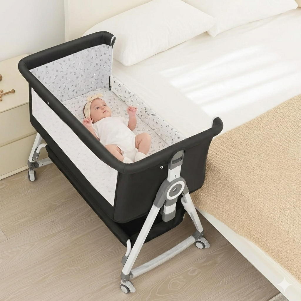 4 in 1 Bedside Bassinet Sleeper with Wheels