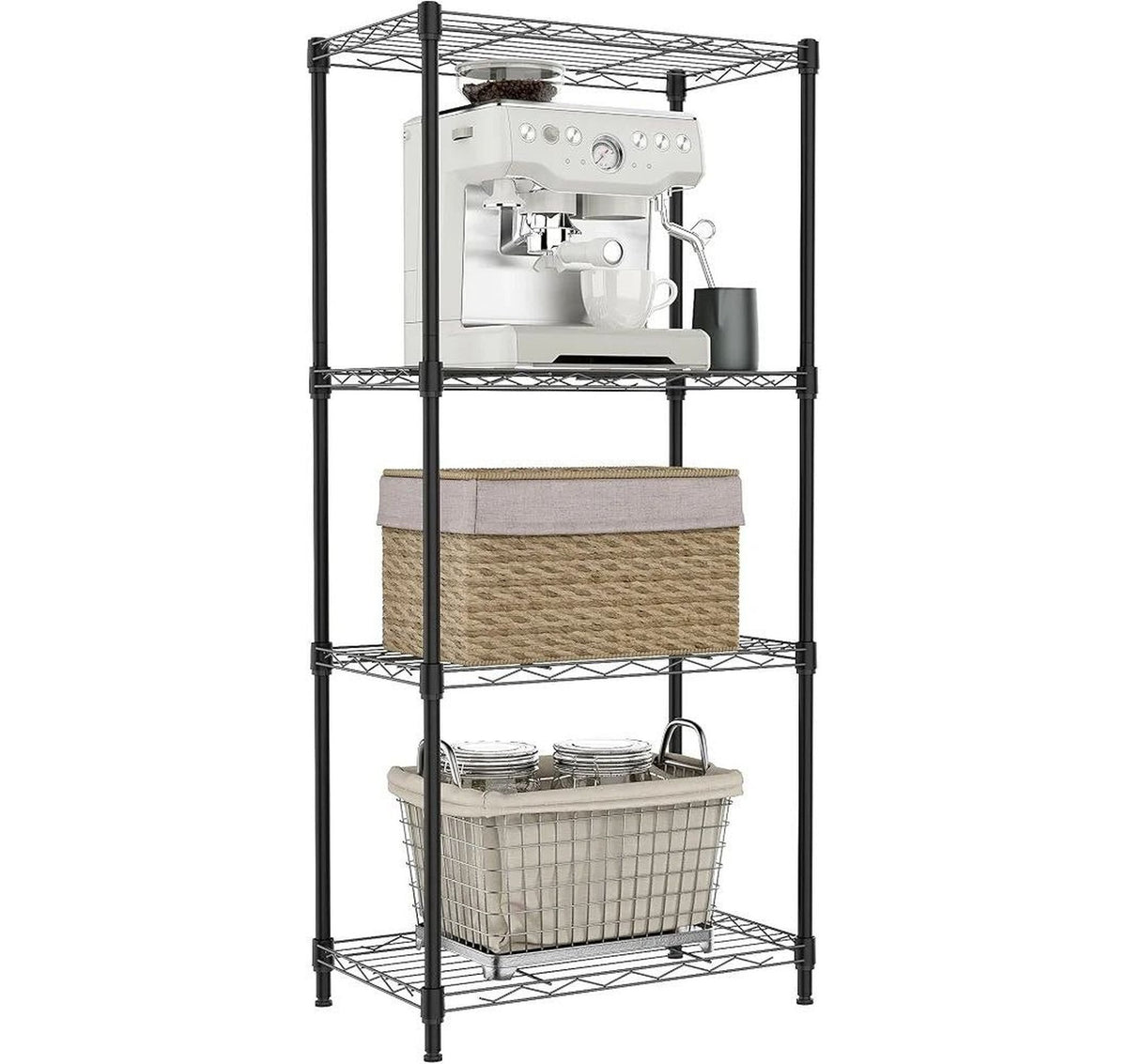 4 Tier Metal Wire Storage Shelf Unit